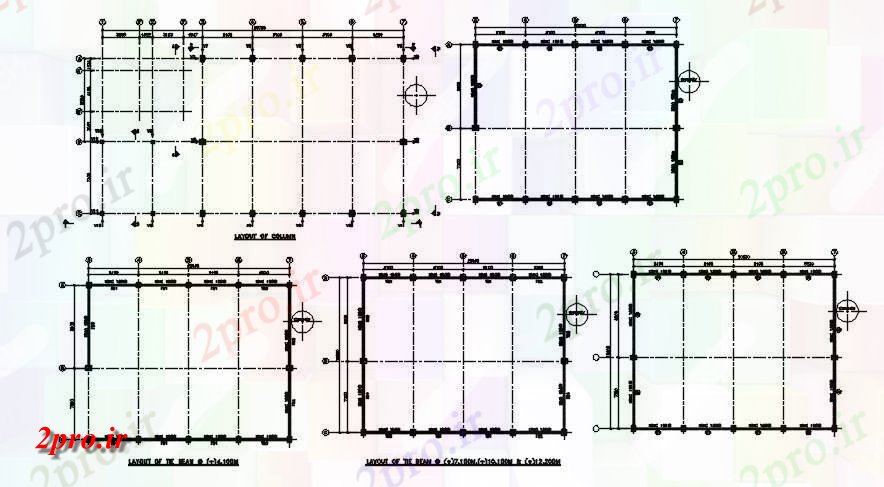 دانلود نقشه طراحی جزئیات ساختار طرحی از جزئیات پرتو    اتوکد ارائه   (کد163483)
