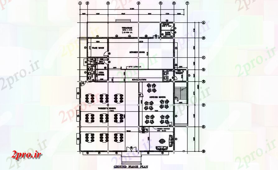 دانلود نقشه هتل - رستوران - اقامتگاه طبقه هتل طرحی جزئیات طراحی نشان می دهد اتوکد 21 در 26 متر (کد163497)