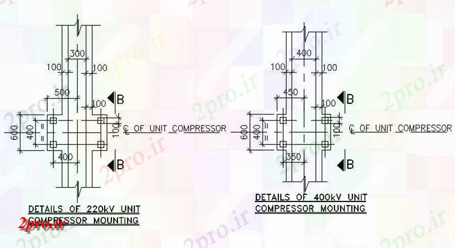 دانلود نقشه طراحی جزئیات ساختار واحد  جزئیات کمپرسور     (کد163593)