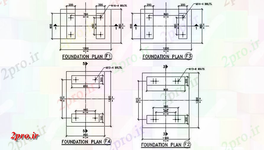 دانلود نقشه جزئیات پایه بنیاد طرحی  طراحی     (کد163604)