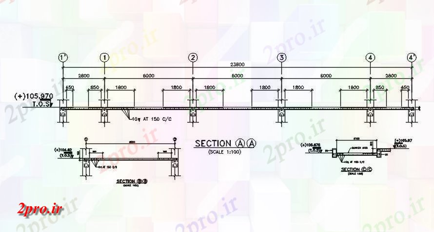 دانلود نقشه جزئیات تیر بخش - طرحی بندی و جزئیات پرتو طبقه (اتاق کنترل)  در قالب اتوکد  طراحی   (کد163638)