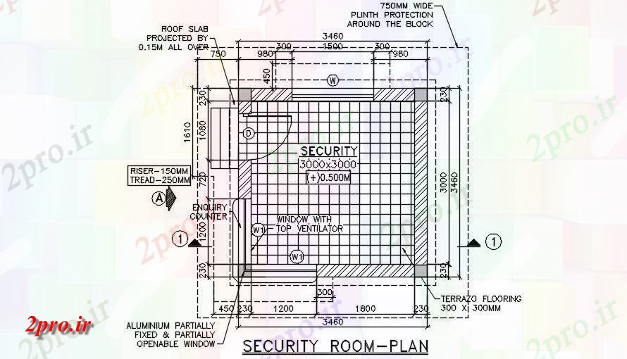 دانلود نقشه کارخانه صنعتی  ، کارگاه طرحی از جزئیات اتاق امنیت    اتوکد دو بعدی         ` (کد163670)