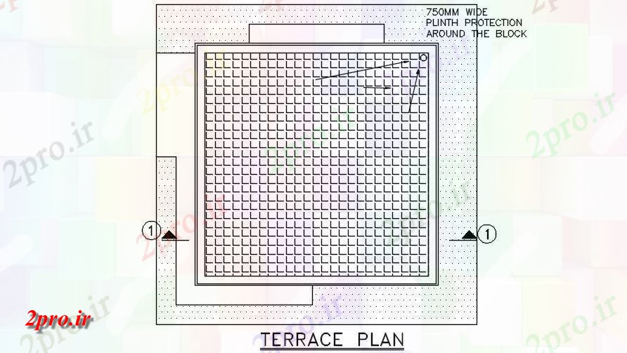 دانلود نقشه جزئیات ساخت و ساز جزئیات طرحی تراس به وضوح در قالب مدل دو بعدی  اتوکد  می شود    (کد163674)