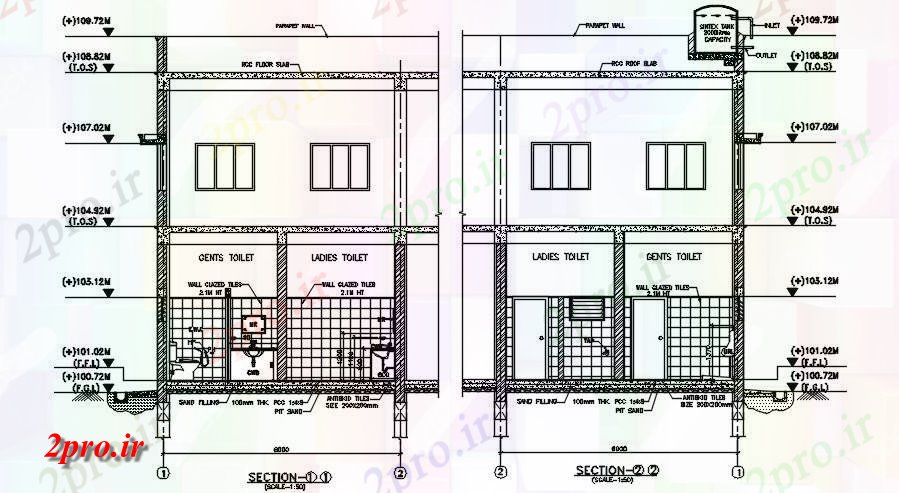 دانلود نقشه جزئیات ساخت و ساز بخش جزئیات آزمایشگاهی توالت    اتوکد دو بعدی          (کد163679)