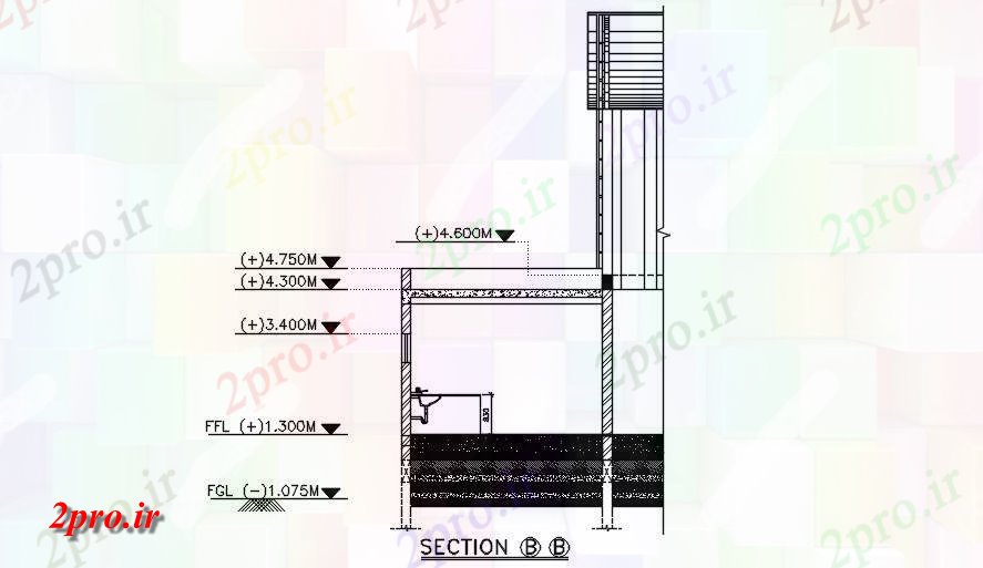 دانلود نقشه پلان مقطعی بخش جزئیات از توالت  در قالب  دو بعدی   طراحی       (کد163687)