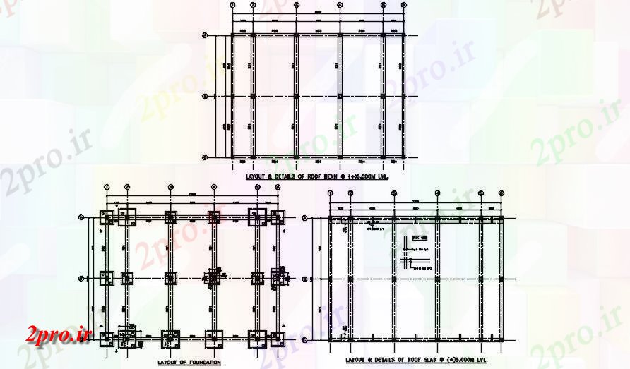 دانلود نقشه جزئیات تیر طرحی بندی و جزئیات دال سقف و پرتو سقف    اتوکد دو بعدی          (کد163698)