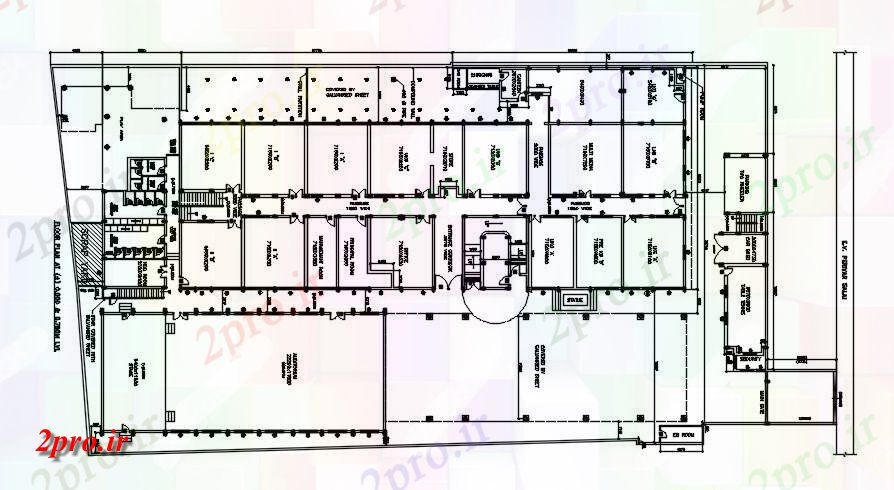 دانلود نقشه  جزئیات دیوار های آجری طرحی طبقه از ساختمان مدرسه   دو بعدی  (کد163767)