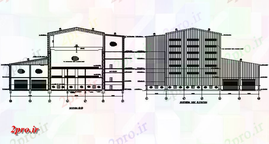 دانلود نقشه کارخانه صنعتی  ، کارگاه نما از طرحی مخزن دیگ بخار         (کد163771)