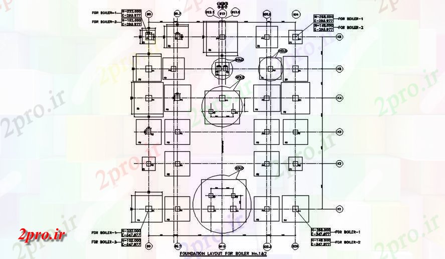 دانلود نقشه جزئیات پایه طرحی بنیاد مخزن دیگ بخار   طراحی 2 Auot         (کد163776)