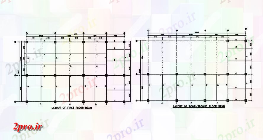 دانلود نقشه جزئیات ساخت و ساز پرتو جزئیات یک ساختمان مدرسه   دو بعدی  (کد163787)