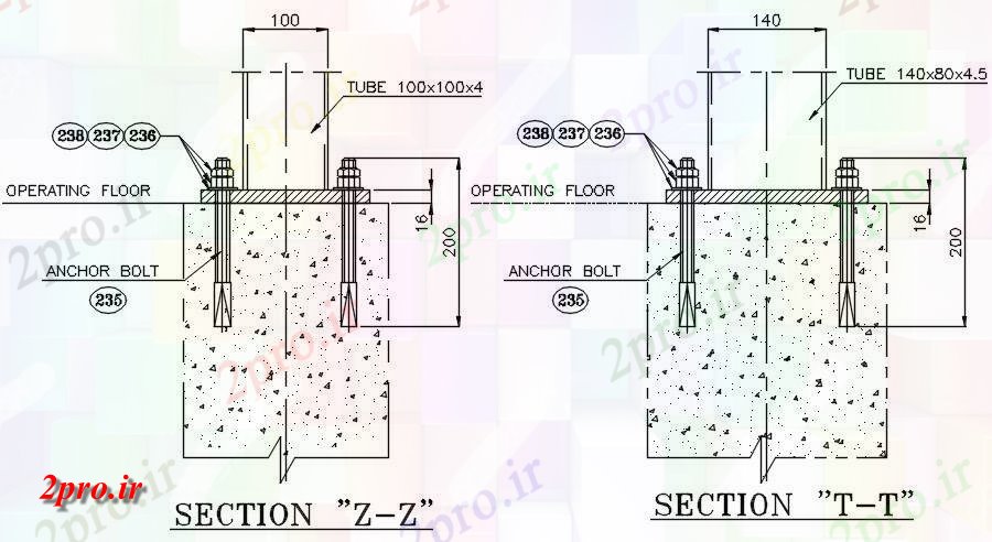 دانلود نقشه جزئیات پایه  بخش از پایه و اساس از مصرف آب نیز در   دو بعدی          (کد163796)