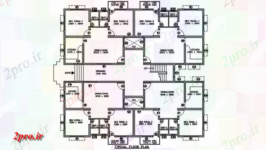 دانلود نقشه مسکونی ، ویلایی ، آپارتمان x9m طرحی طبقه نمونه از محله های خانواده 18 در 20 متر (کد163832)