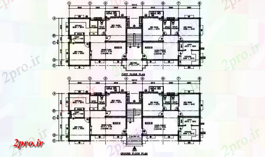 دانلود نقشه مسکونی ، ویلایی ، آپارتمان x9m زمین و اولین طرحی طبقه چهارم خانواده 9 در 24 متر (کد163833)