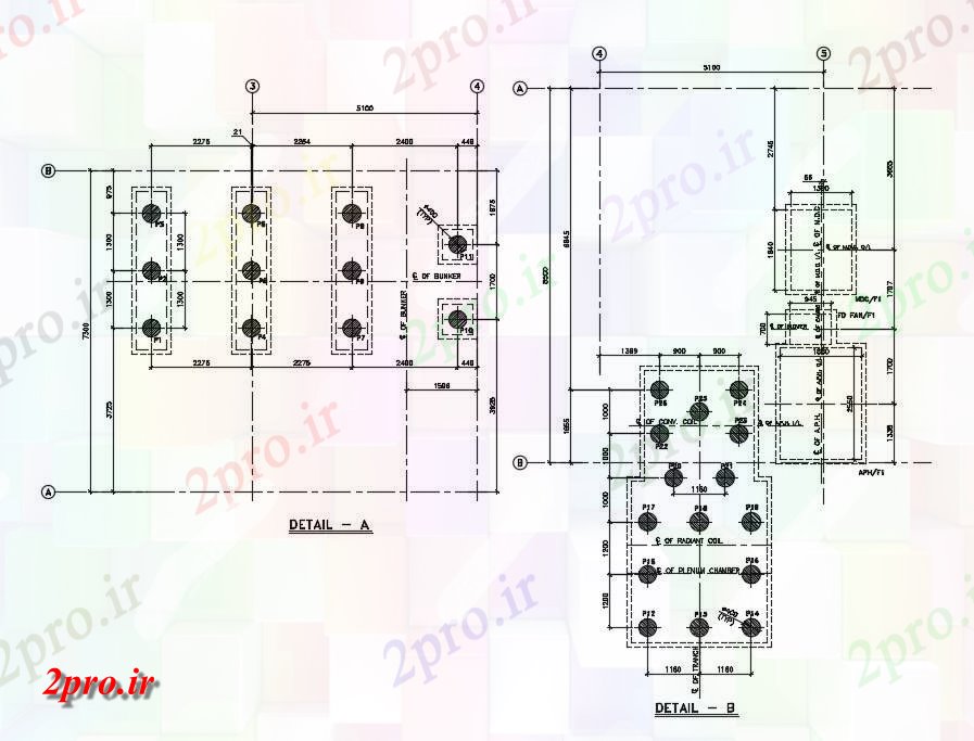 دانلود نقشه جزئیات پایه طراحی جزئیات بنیاد    اتوکد   (کد163865)