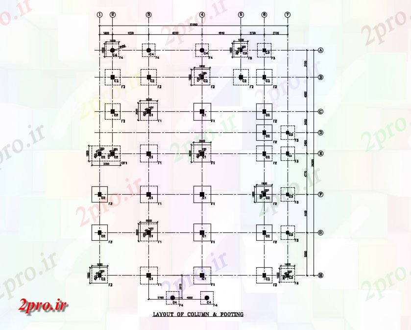 دانلود نقشه جزئیات پایه ستون و طراحی جزئیات پای     (کد163883)