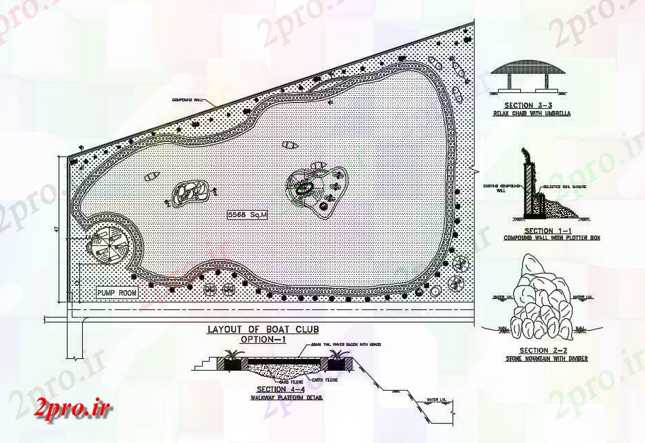دانلود نقشه پارک - باغ    عمومی قایق طراحی جزئیات باشگاه     (کد163895)
