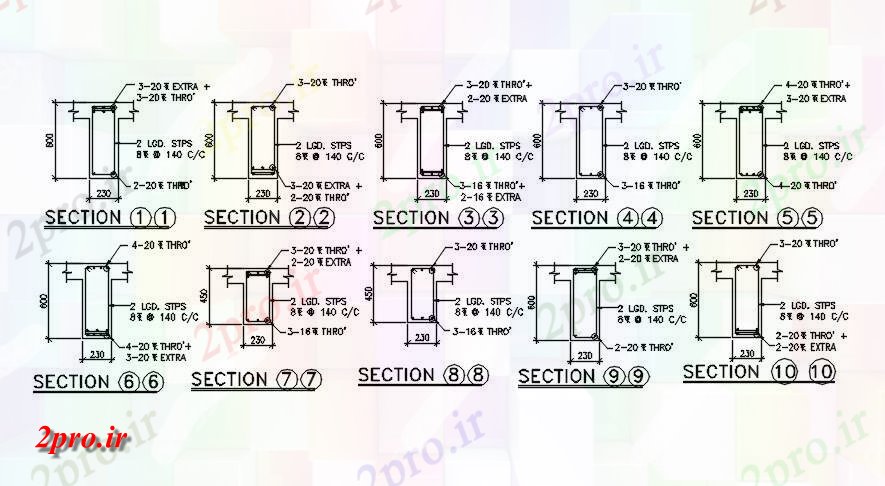 دانلود نقشه پلان مقطعی تقویت پرتو فولاد معمولی بخش جزئیات  اتوکد ارائه رسم  دو بعدی   طراحی   (کد163898)