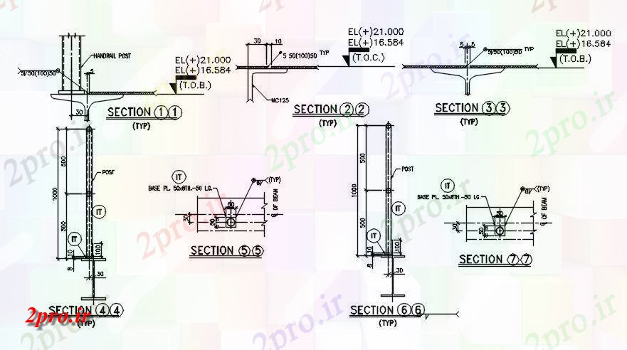 دانلود نقشه جزئیات تیر جزئیات بخش از پرتو حمایت  این    اتوکد         (کد163919)