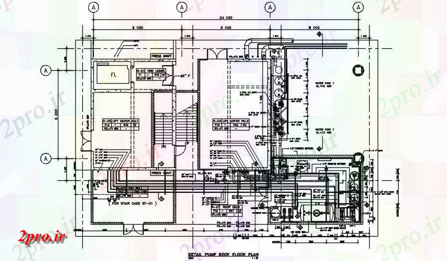 دانلود نقشه کارخانه صنعتی  ، کارگاه پمپ سقف طرحی طبقه اتوکد  (کد164034)