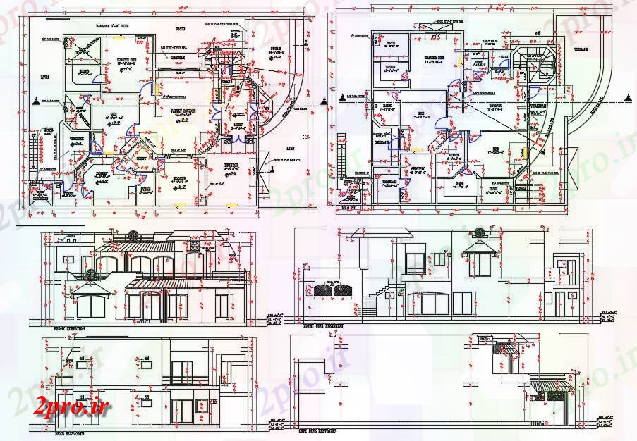 دانلود نقشه مسکونی ، ویلایی ، آپارتمان فوت مربع ویلایی طرحی با ساختمان نمای نشیمن 19 در 22 متر (کد164091)