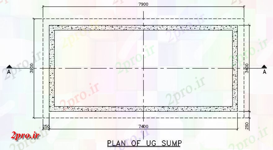 دانلود نقشه طراحی جزئیات ساختار طرحی از جزئیات UG لجن و کثافت مشخص    (کد164135)