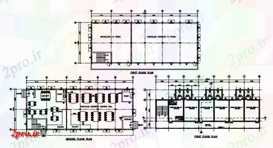 دانلود نقشه هتل - رستوران - اقامتگاه رستوران طرحی طبقه جزئیات به دست آمده اتوکد این دو بعدی طراحی 10 در 27 متر (کد164225)