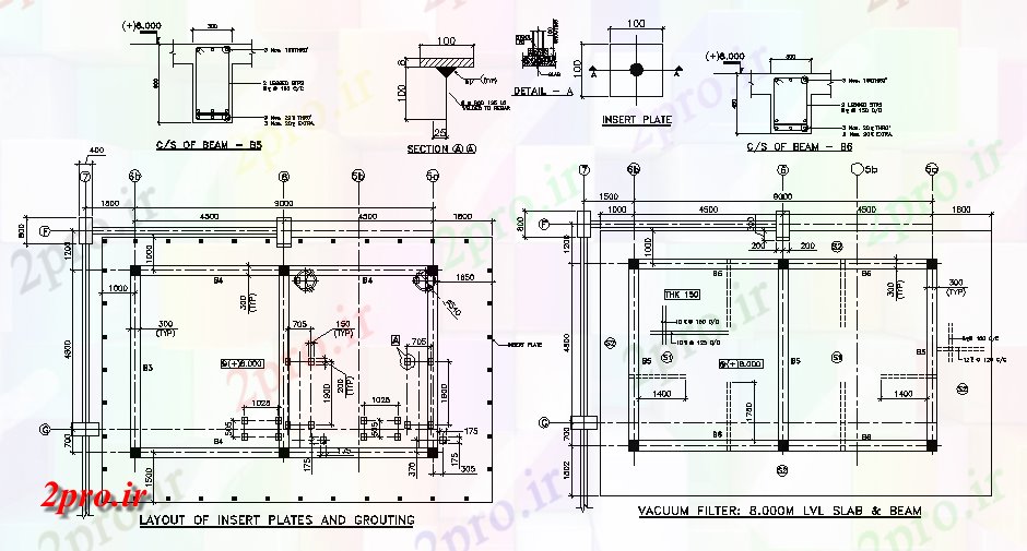 دانلود نقشه کارخانه صنعتی  ، کارگاه طرحی بندی صفحه درج و جزئیات تزریق از اتاق فیلتر خلاء             (کد164227)