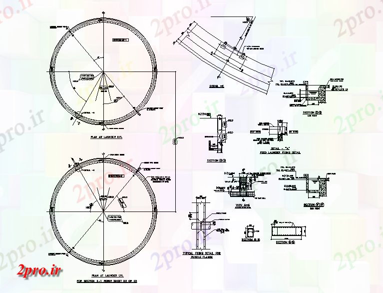 دانلود نقشه پلان مقطعی طرحی لاندر و بخش جزئیات     اتوکد           (کد164246)