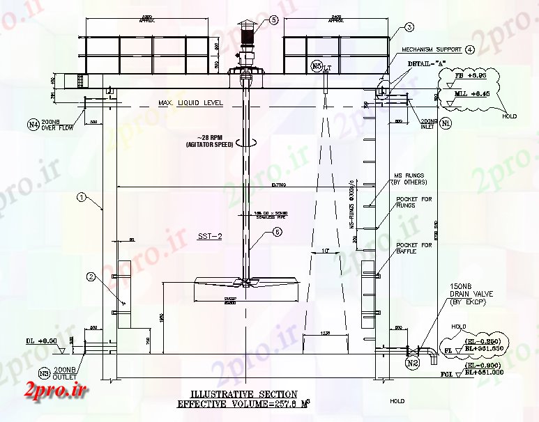 دانلود نقشه کارخانه صنعتی  ، کارگاه طرحی مخزن ذخیره سازی لجن در قالب    اتوکد           (کد164259)