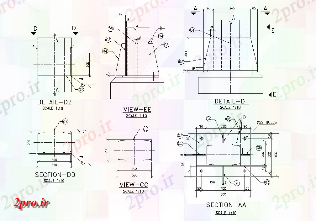 دانلود نقشه طراحی جزئیات ساختار ای اصلی جزئیات باگاس آسانسور     اتوکد           (کد164263)