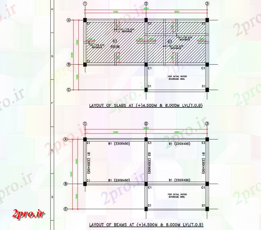 دانلود نقشه جزئیات ساخت و ساز اتاق MCC مخزن مزرعه تیرها و اسلب طراحی  (کد164310)