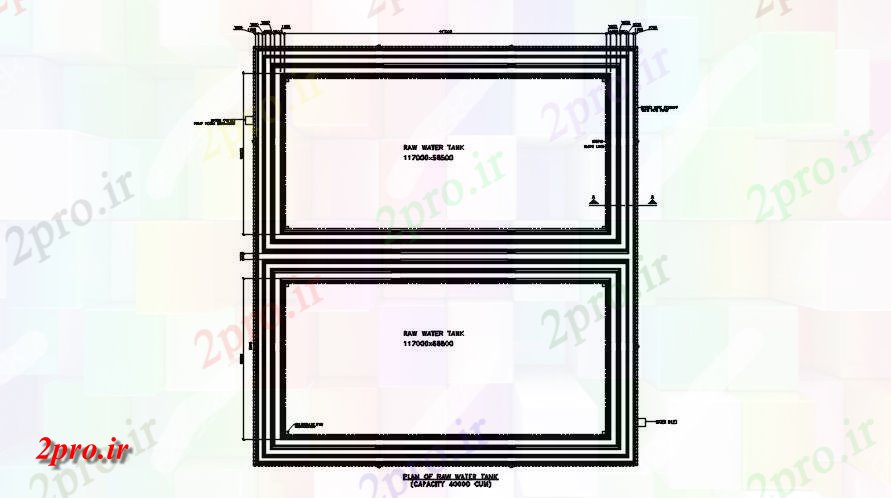 دانلود نقشه جزئیات ساخت و ساز طرحی بندی مخزن آب طرحی  (کد164312)