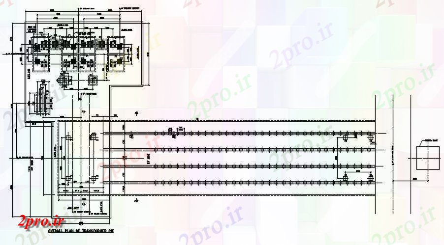 دانلود نقشه جزئیات ساخت و ساز ترانسفورماتور خیس گودال اتوکد  (کد164339)