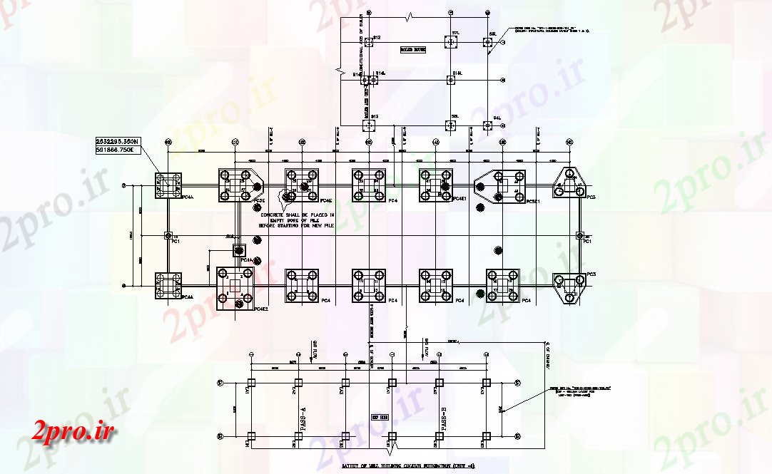دانلود نقشه ستون آسیاب جزئیات طرحی خانه از جزئیات پایه ستون    اتوکد دو بعدی            (کد164379)