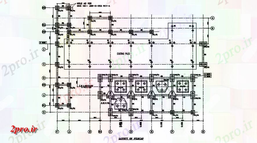 دانلود نقشه طراحی جزئیات ساختار طرحی از جزئیات شمع ها  (کد164410)