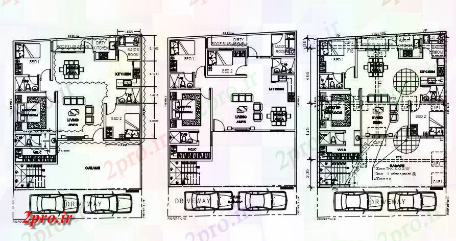 دانلود نقشه خانه های کوچک ، نگهبانی ، سازمانی - جزئیات ویلایی  (کد164779)