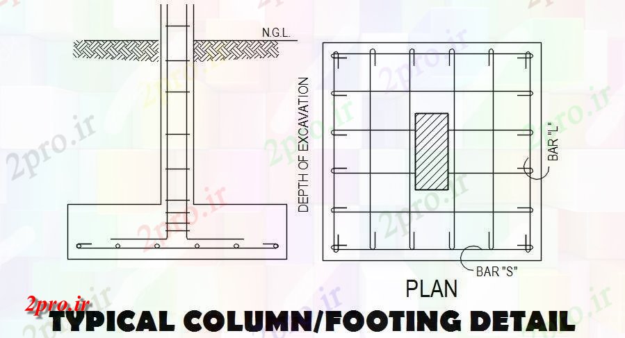 دانلود نقشه طراحی جزئیات تقویت کننده نمونه جزئیات ستون جای پای طراحی   (کد164784)