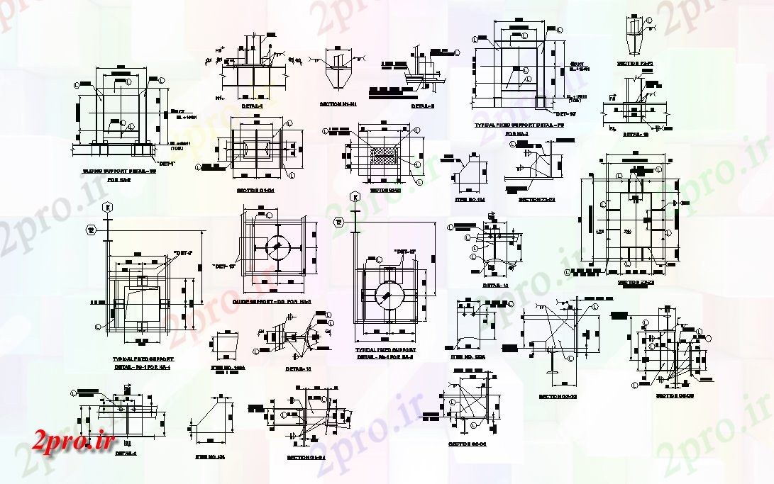دانلود نقشه طراحی جزئیات ساختار جزئیات ساختاری ستون  (کد164825)