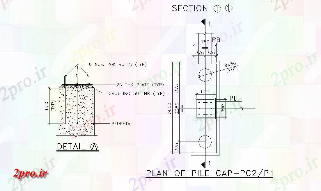 دانلود نقشه طراحی اتوکد پایه طرحی بخشی از شمع و مهره    (کد164837)