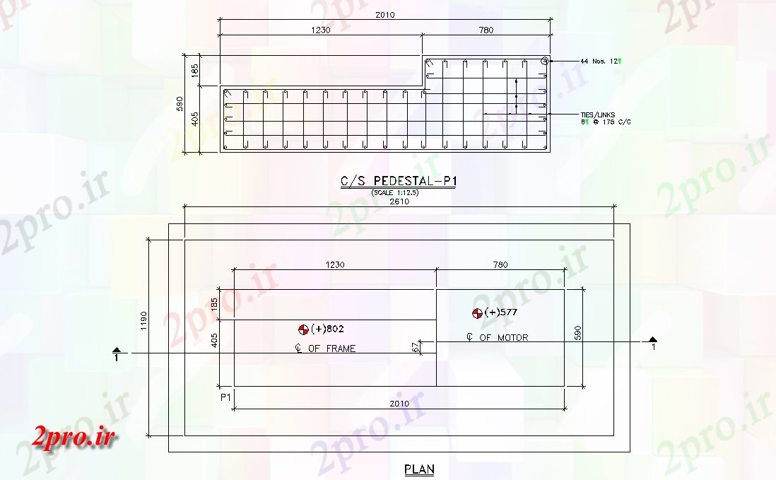 دانلود نقشه طراحی جزئیات تقویت کننده برنامه و جزئیات مقطعی از پایه های ساختمان     (کد164840)