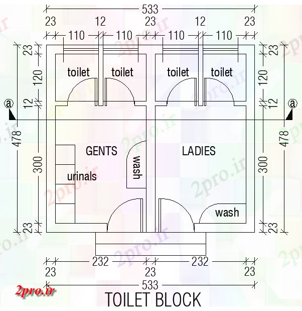 دانلود نقشه کلیسا - معبد - مکان مذهبی بلوک توالت کلیسا     اتوکد           (کد164846)