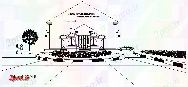 دانلود نقشه کلیسا - معبد - مکان مذهبی اتوکد  رسم  نشان می دهدتریدی از طراحی کلیسا   طراحی 2   (کد164879)