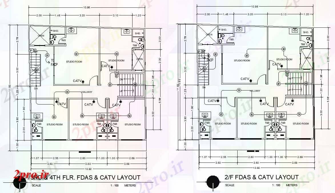 دانلود نقشه جزئیات داخلی CATV طراحی جزئیات  (کد164927)
