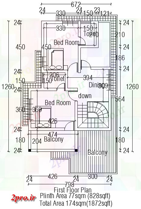 دانلود نقشه مسکونی ، ویلایی ، آپارتمان برای اولین بار طرحی طبقه 41'x22 از خانه مسکونی برای پدر کلیسا اتوکد 7 در 13 متر (کد164930)
