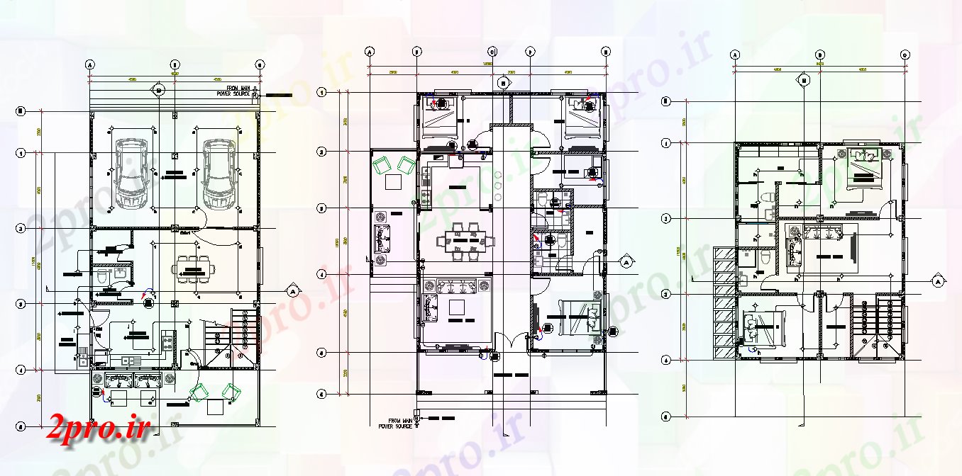 دانلود نقشه خانه های کوچک ، نگهبانی ، سازمانی - ویلایی طرحی طبقه جزئیات 12 در 16 متر (کد164932)
