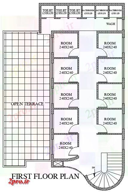 دانلود نقشه کلیسا - معبد - مکان مذهبی طرحی طبقه اول از جزئیات اتاق کلیسا     اتوکد           (کد164946)