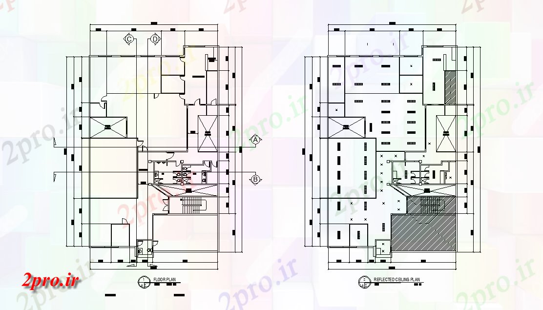 دانلود نقشه ساختمان اداری - تجاری - صنعتی ساختمان اداری طراحی با بازتاب سقف طرحی نشیمن 19 در 28 متر (کد164972)