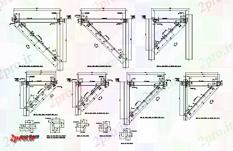 دانلود نقشه جزئیات ساخت و ساز فولاد لب زیرین پرتو بخش   (کد165015)