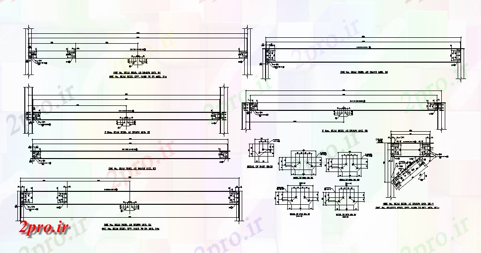 دانلود نقشه جزئیات ساخت و ساز فولاد پرتو مشترک بخش  اتوکد  (کد165021)