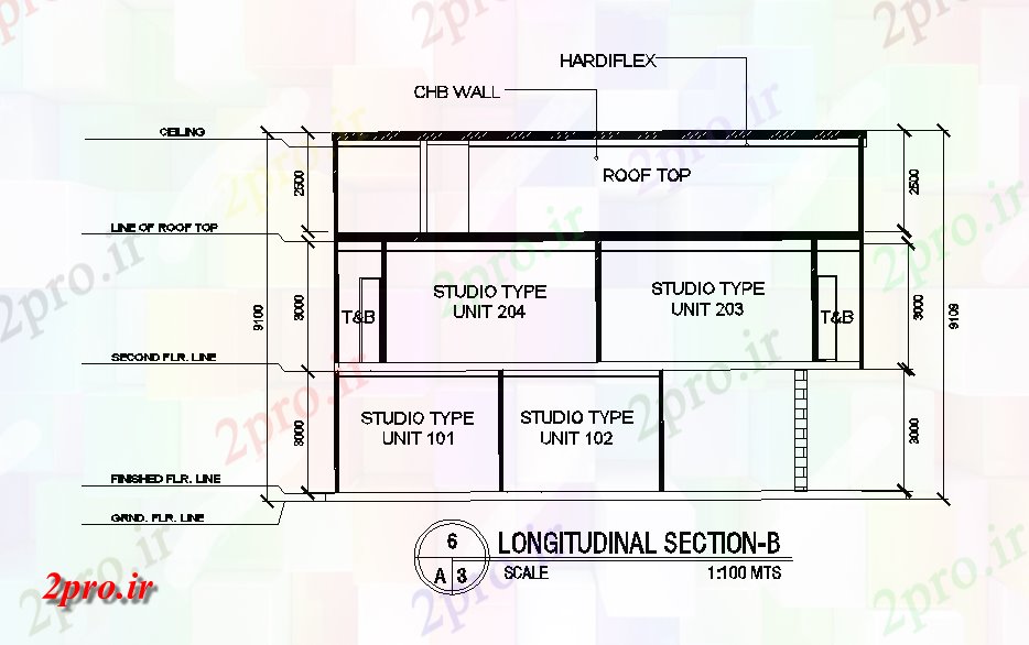 دانلود نقشه مسکونی  ، ویلایی ، آپارتمان  ساختمان خانه طولی بخش نشیمن  (کد165055)